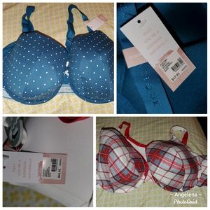 3 brand new lightly lined full coverage bras